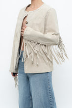 Load image into Gallery viewer, Vintage x Beige Suede Buttoned Fringe Jacket (XS-M)