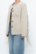 Load image into Gallery viewer, Vintage x Beige Suede Buttoned Fringe Jacket (XS-M)