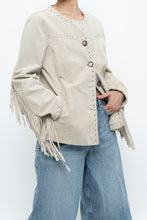 Load image into Gallery viewer, Vintage x Beige Suede Buttoned Fringe Jacket (XS-M)