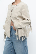 Load image into Gallery viewer, Vintage x Beige Suede Buttoned Fringe Jacket (XS-M)