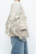 Load image into Gallery viewer, Vintage x Beige Suede Buttoned Fringe Jacket (XS-M)