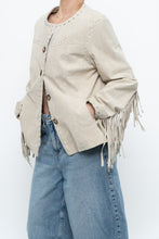 Load image into Gallery viewer, Vintage x Beige Suede Buttoned Fringe Jacket (XS-M)