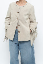 Load image into Gallery viewer, Vintage x Beige Suede Buttoned Fringe Jacket (XS-M)