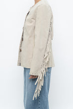 Load image into Gallery viewer, Vintage x Beige Suede Buttoned Fringe Jacket (XS-M)