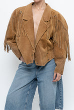 Load image into Gallery viewer, Vintage x Tan Suede Concho Fringe Jacket (M, L)
