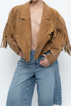 Load image into Gallery viewer, Vintage x Tan Suede Concho Fringe Jacket (M, L)