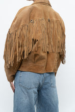 Load image into Gallery viewer, Vintage x Tan Suede Concho Fringe Jacket (M, L)