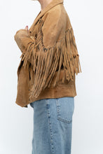 Load image into Gallery viewer, Vintage x Tan Suede Concho Fringe Jacket (M, L)