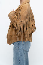 Load image into Gallery viewer, Vintage x Tan Suede Concho Fringe Jacket (M, L)