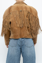 Load image into Gallery viewer, Vintage x Tan Suede Concho Fringe Jacket (M, L)