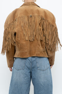 Vintage x Tan Suede Concho Fringe Jacket (M, L)
