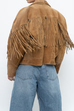 Load image into Gallery viewer, Vintage x Tan Suede Concho Fringe Jacket (M, L)