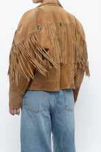 Load image into Gallery viewer, Vintage x Tan Suede Concho Fringe Jacket (M, L)