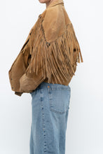 Load image into Gallery viewer, Vintage x Tan Suede Concho Fringe Jacket (M, L)