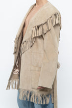 Load image into Gallery viewer, Vintage x Beige Suede Long Belted Fringe Jacket (S-L)