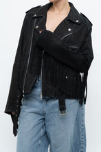 Load image into Gallery viewer, Vintage x Black Suede Fringe Leather Jacket (S-L)