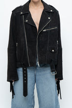 Load image into Gallery viewer, Vintage x Black Suede Fringe Leather Jacket (S-L)