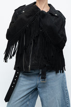 Load image into Gallery viewer, Vintage x Black Suede Fringe Leather Jacket (S-L)