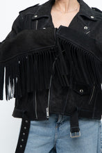 Load image into Gallery viewer, Vintage x Black Suede Fringe Leather Jacket (S-L)