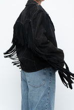 Load image into Gallery viewer, Vintage x Black Suede Fringe Leather Jacket (S-L)