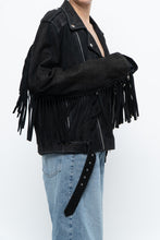 Load image into Gallery viewer, Vintage x Black Suede Fringe Leather Jacket (S-L)