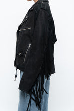 Load image into Gallery viewer, Vintage x Black Suede Fringe Leather Jacket (S-L)
