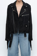 Load image into Gallery viewer, Vintage x Black Suede Fringe Leather Jacket (S-L)
