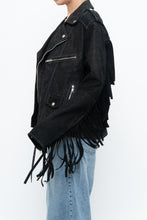 Load image into Gallery viewer, Vintage x Black Suede Fringe Leather Jacket (S-L)