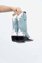 Load image into Gallery viewer, IDYLLWIND BLUEBELLE x Deadstock Blue, White Embroidered Leather Cowboy Boot (6, 6.5W)