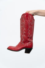 Load image into Gallery viewer, Vintage x Made in Canada x Red Leather Embroidered Cowboy Boots (5.5-6.5W)