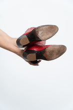 Load image into Gallery viewer, Vintage x Made in Canada x Red Leather Embroidered Cowboy Boots (5.5-6.5W)