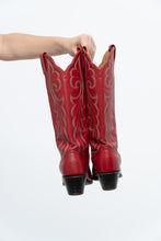 Load image into Gallery viewer, Vintage x Made in Canada x Red Leather Embroidered Cowboy Boots (5.5-6.5W)