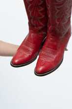 Load image into Gallery viewer, Vintage x Made in Canada x Red Leather Embroidered Cowboy Boots (5.5-6.5W)
