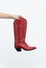 Load image into Gallery viewer, Vintage x Made in Canada x Red Leather Embroidered Cowboy Boots (5.5-6.5W)