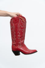 Load image into Gallery viewer, Vintage x Made in Canada x Red Leather Embroidered Cowboy Boots (5.5-6.5W)