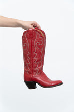 Load image into Gallery viewer, Vintage x Made in Canada x Red Leather Embroidered Cowboy Boots (5.5-6.5W)