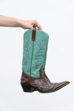 Load image into Gallery viewer, Vintage x LANE Teal, Brown Embroidered Leather Cowboy Boot (6W)
