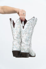 Load image into Gallery viewer, LAREDO x White, Teal Embroidered Studded Cowboy Boot (7-8W)