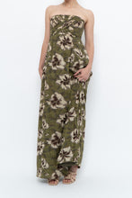 Load image into Gallery viewer, Modern x Green Tropical Floral Strapless Back-tie Dress (M)