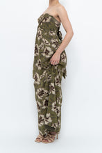 Load image into Gallery viewer, Modern x Green Tropical Floral Strapless Back-tie Dress (M)