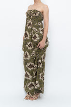 Load image into Gallery viewer, Modern x Green Tropical Floral Strapless Back-tie Dress (M)