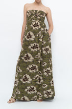 Load image into Gallery viewer, Modern x Green Tropical Floral Strapless Back-tie Dress (M)