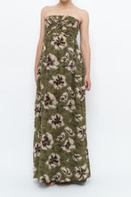 Load image into Gallery viewer, Modern x Green Tropical Floral Strapless Back-tie Dress (M)