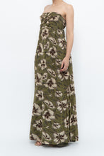Load image into Gallery viewer, Modern x Green Tropical Floral Strapless Back-tie Dress (M)