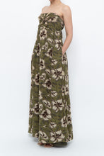 Load image into Gallery viewer, Modern x Green Tropical Floral Strapless Back-tie Dress (M)
