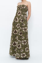 Load image into Gallery viewer, Modern x Green Tropical Floral Strapless Back-tie Dress (M)