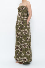 Load image into Gallery viewer, Modern x Green Tropical Floral Strapless Back-tie Dress (M)