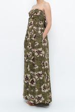 Load image into Gallery viewer, Modern x Green Tropical Floral Strapless Back-tie Dress (M)
