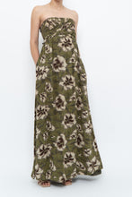 Load image into Gallery viewer, Modern x Green Tropical Floral Strapless Back-tie Dress (M)