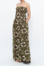 Load image into Gallery viewer, Modern x Green Tropical Floral Strapless Back-tie Dress (M)